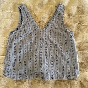 Madewell tank blue with button back